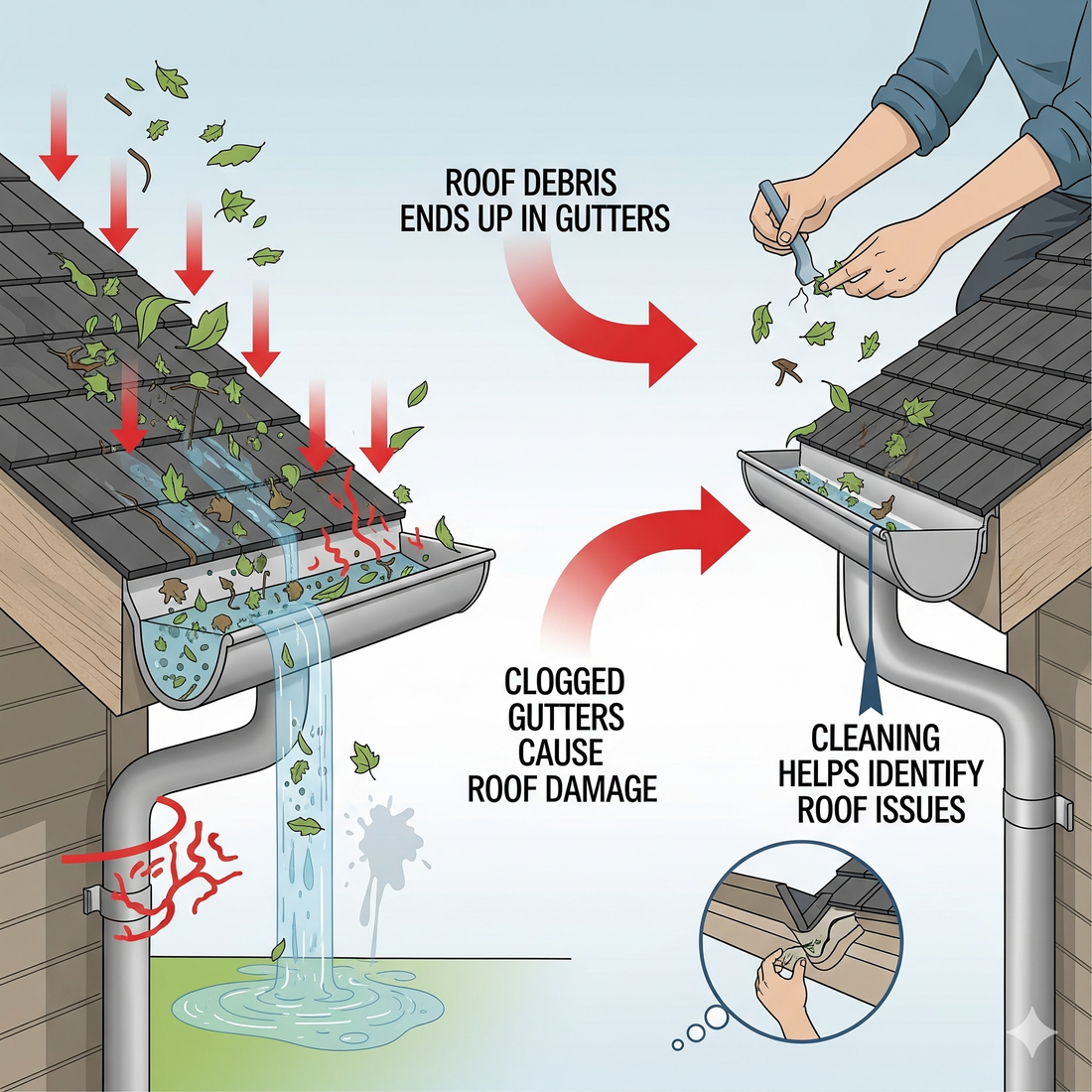 The Link Between Roof Maintenance and Gutter Cleaning